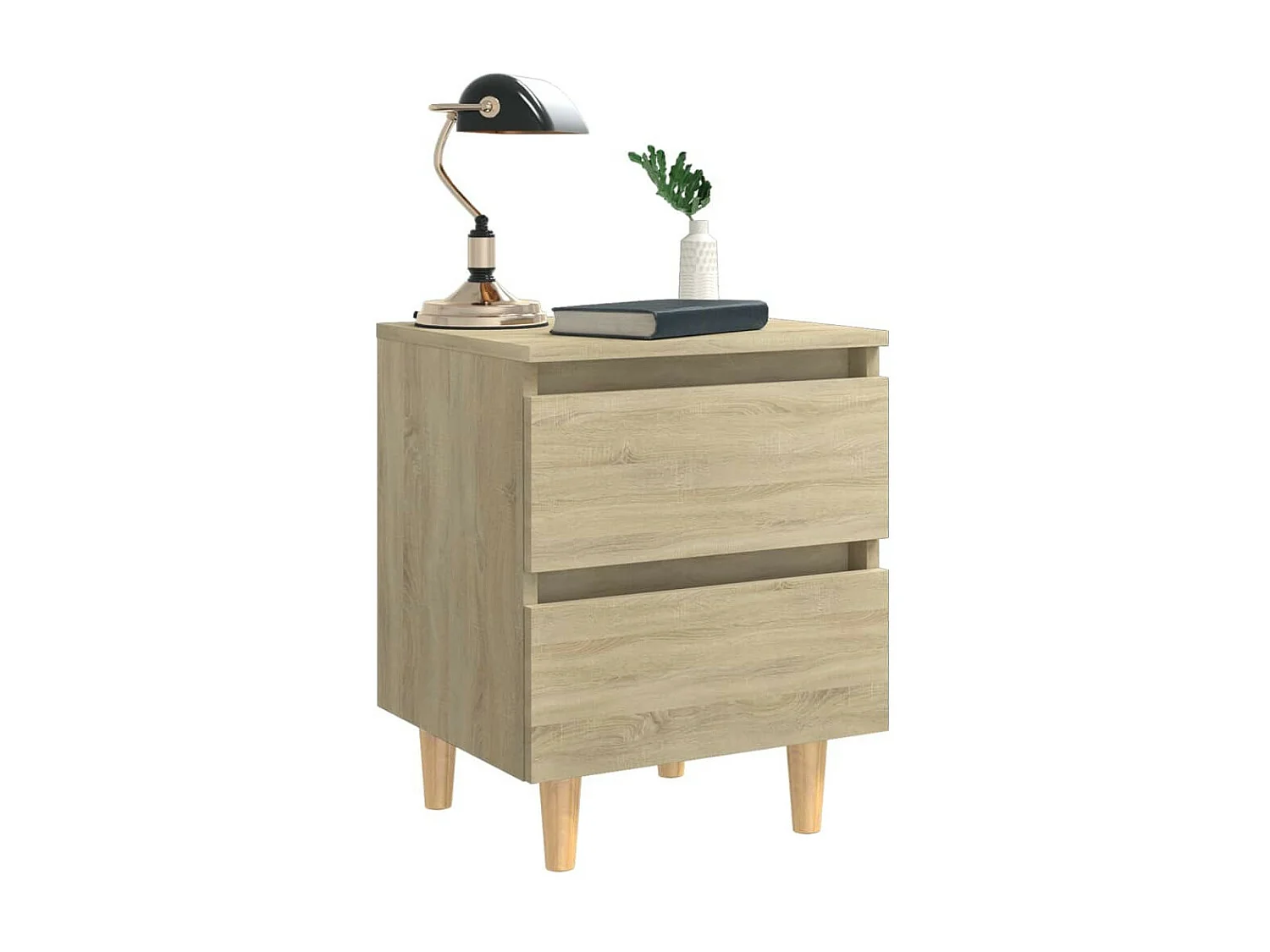 Table de chevet avec pieds en pin Chêne sonoma 40x35x50