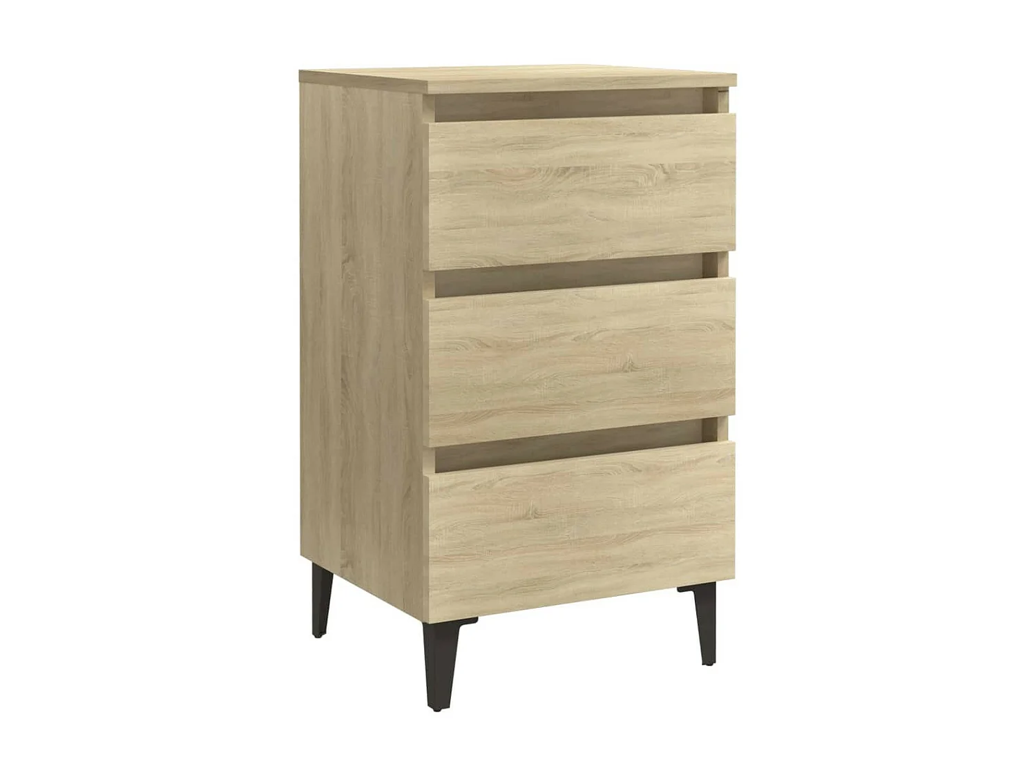 Table de chevet avec pieds en métal Chêne sonoma 40x35x69