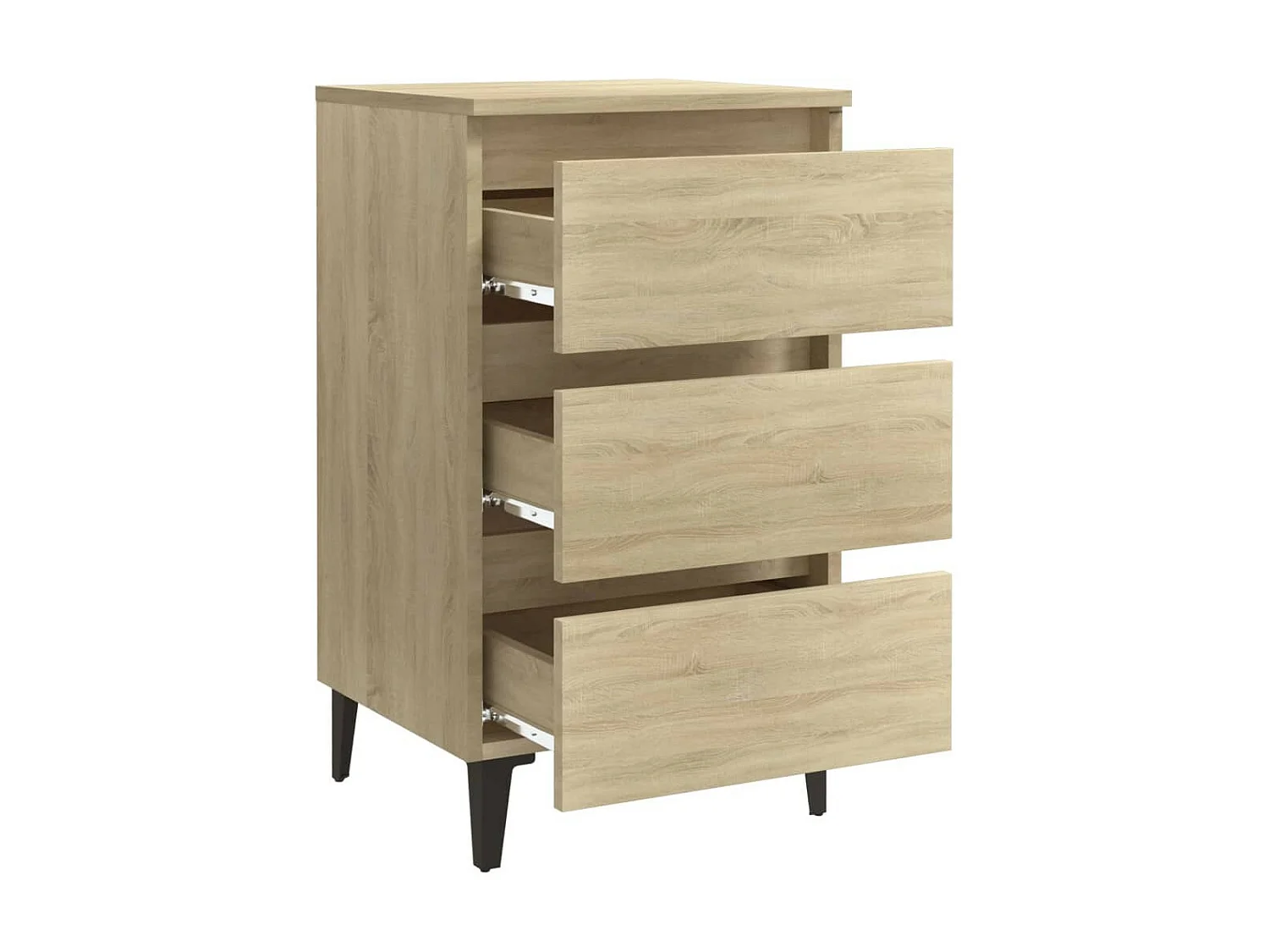 Table de chevet avec pieds en métal Chêne sonoma 40x35x69