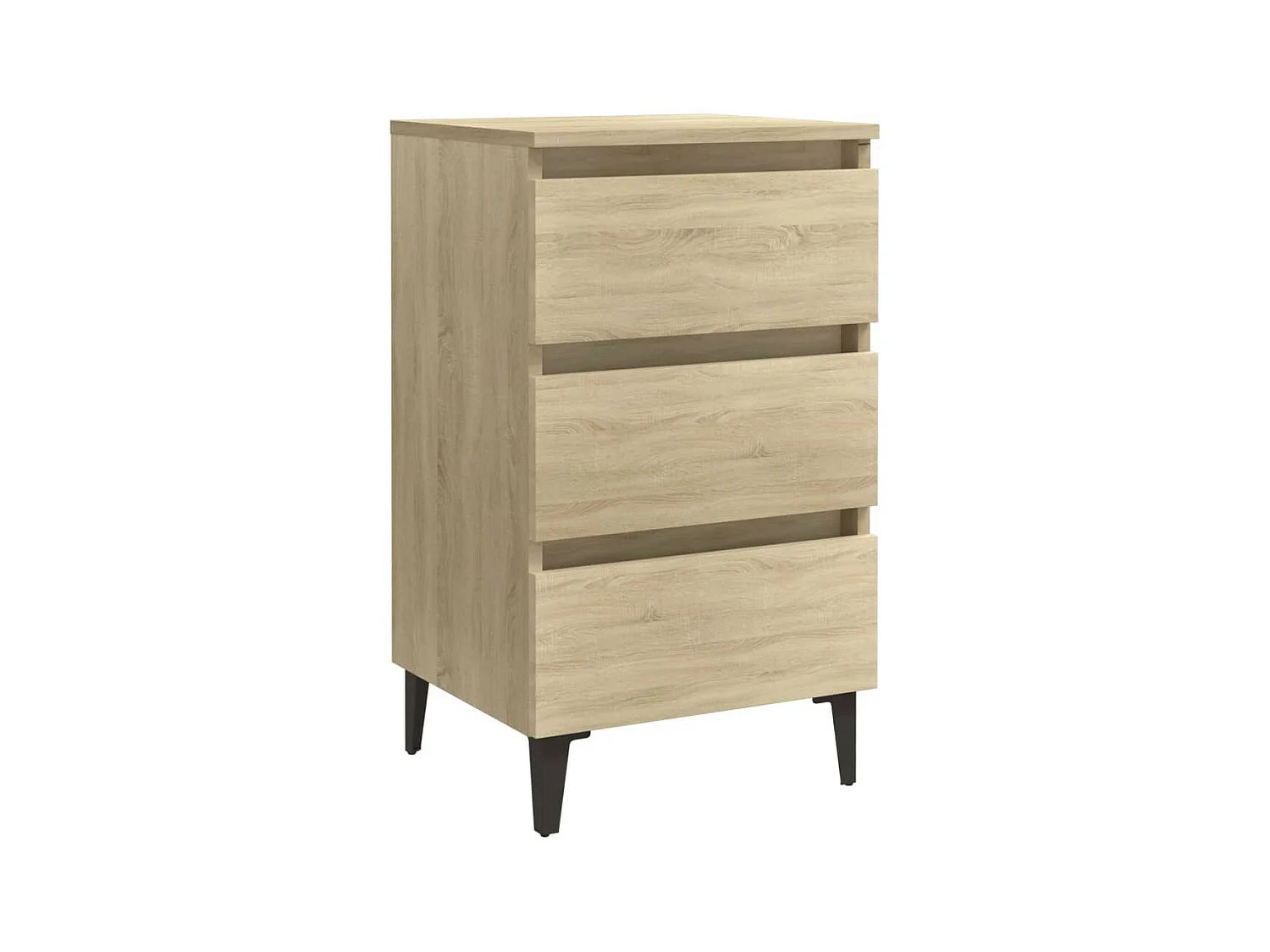 Table de chevet avec pieds en métal Chêne sonoma 40x35x69
