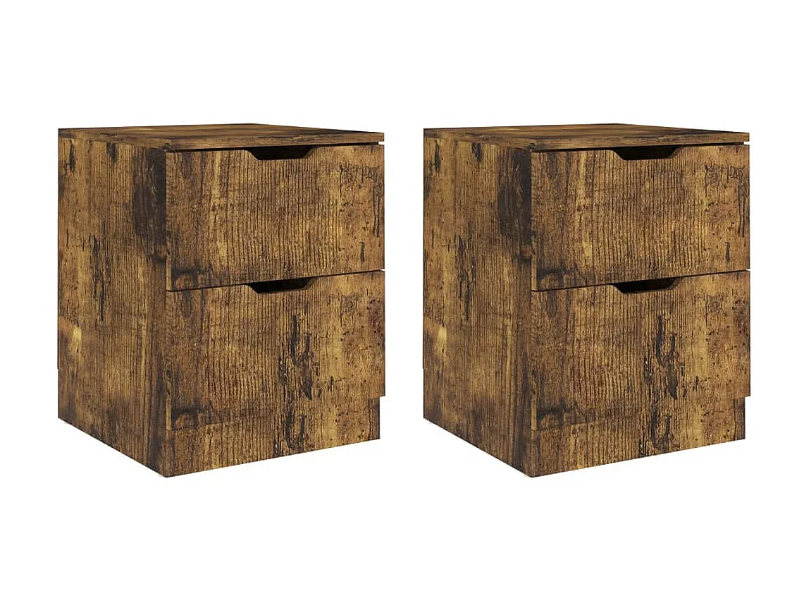 Tables de chevet 2 pcs Chêne fumé 40x40x50
