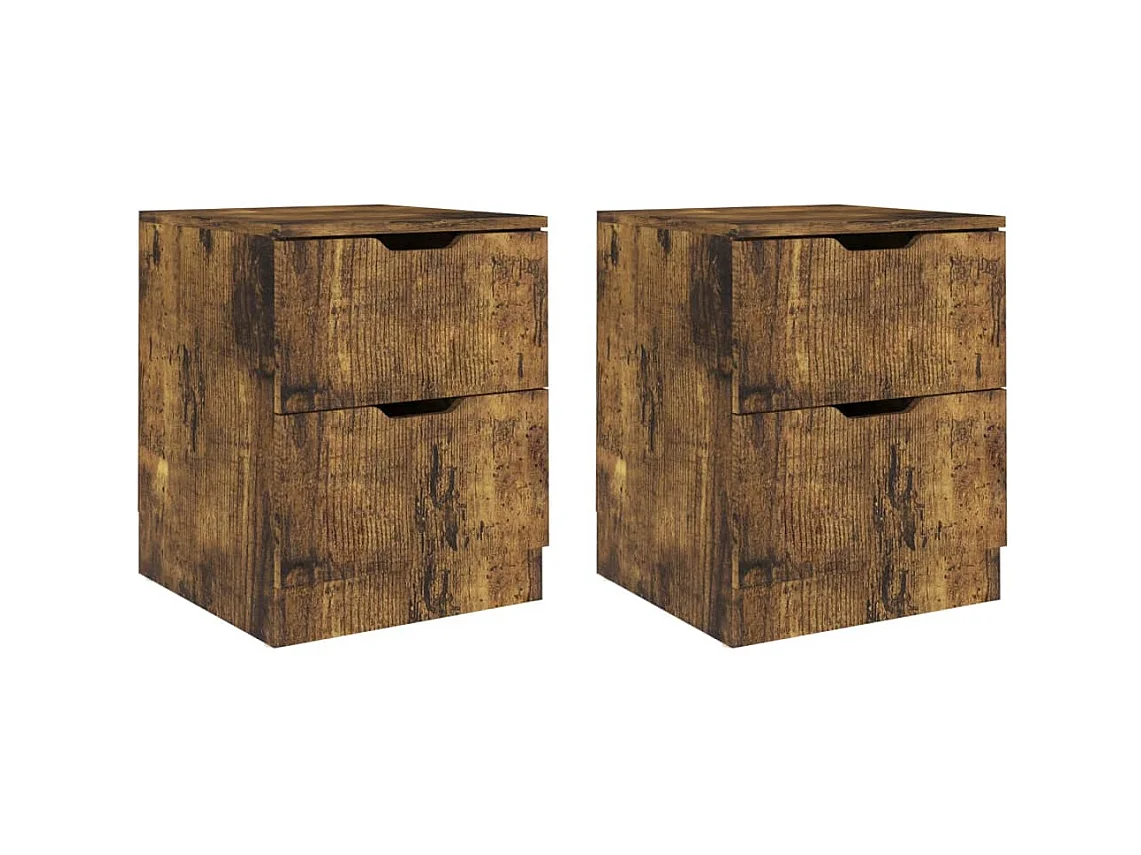 Tables de chevet 2 pcs Chêne fumé 40x40x50