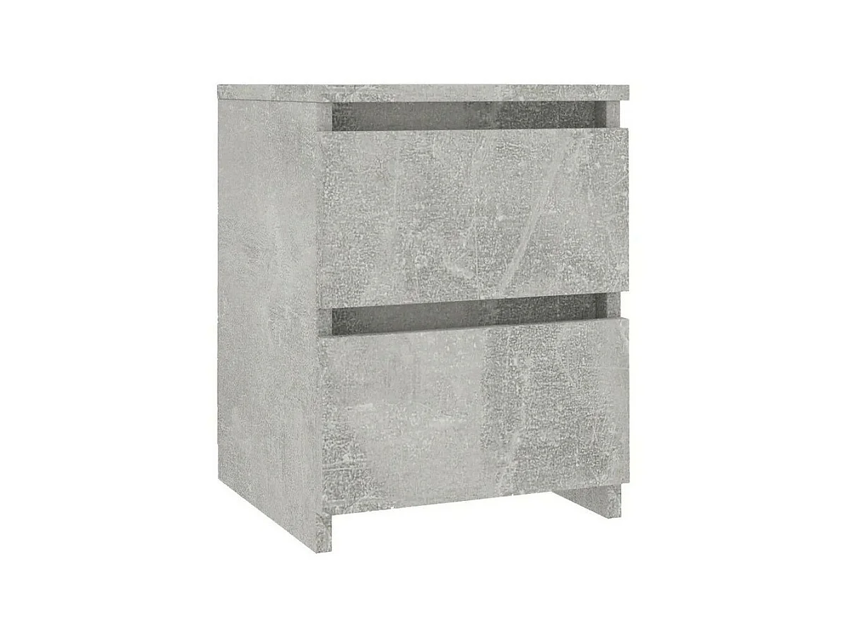 Table de chevet 2 tiroirs bois gris effet béton Ricio