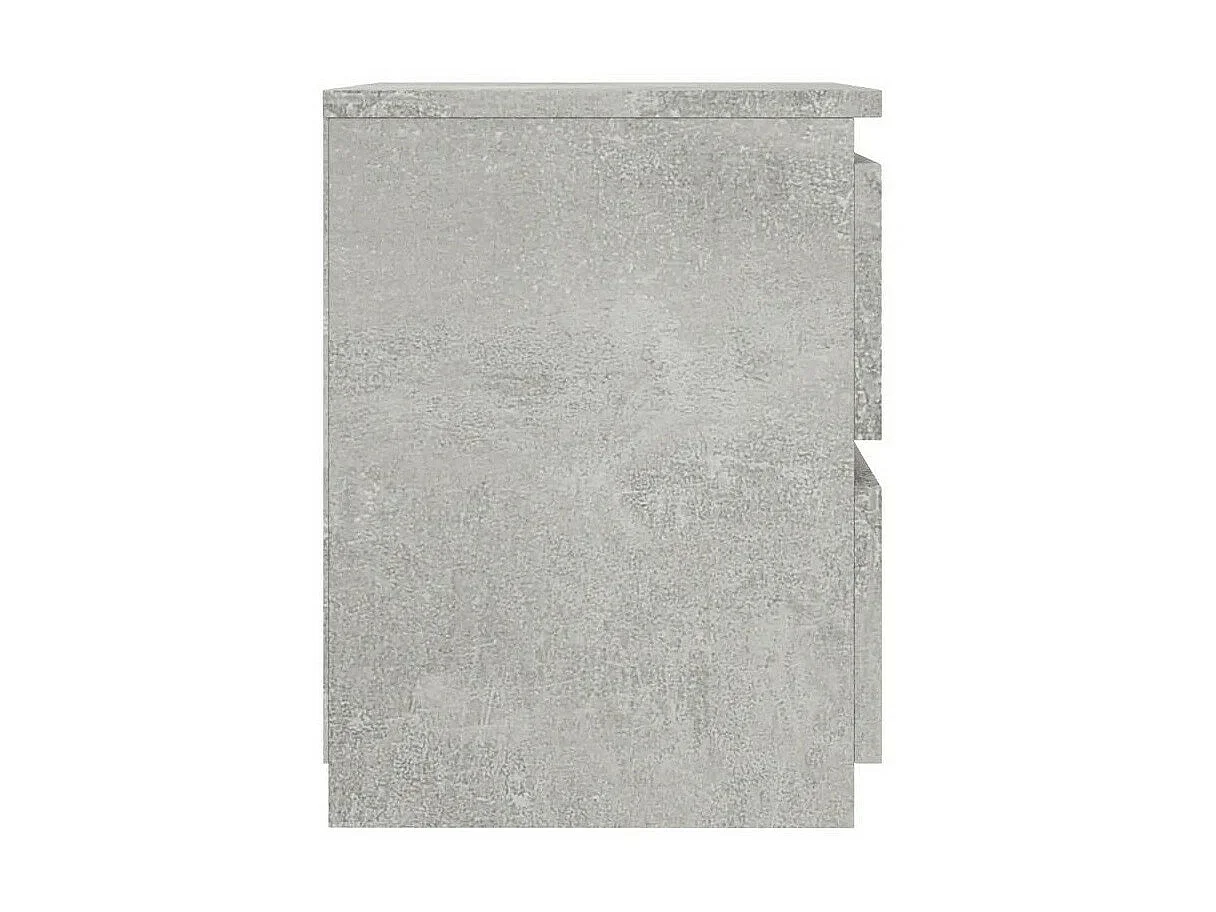 Table de chevet 2 tiroirs bois gris effet béton Ricio