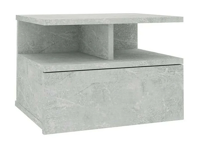 Table de chevet suspendue bois gris effet béton Nants