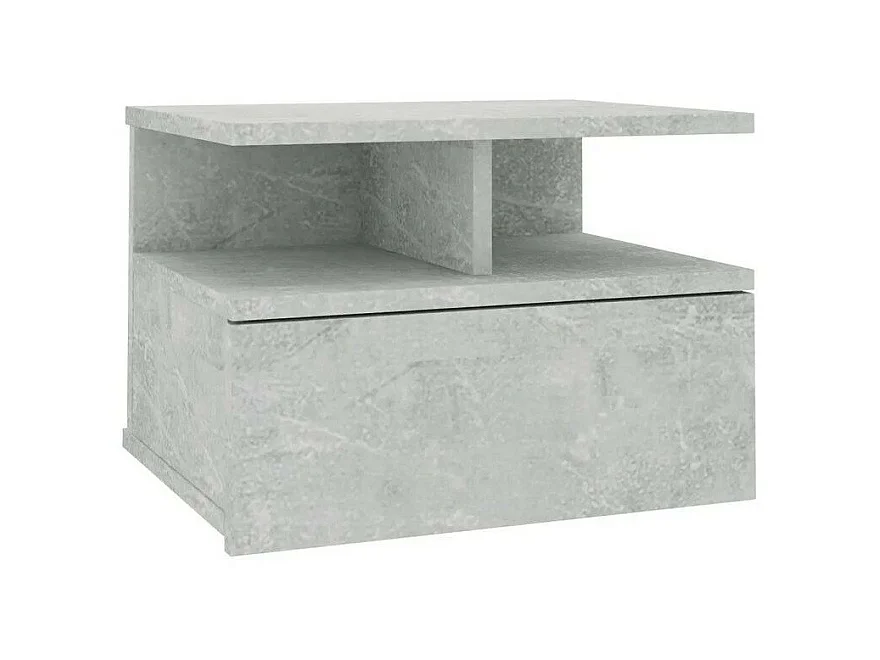 Table de chevet suspendue bois gris effet béton Nants