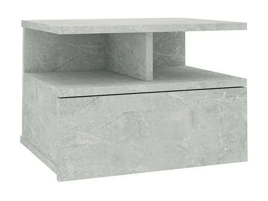 Table de chevet suspendue bois gris effet béton Nants