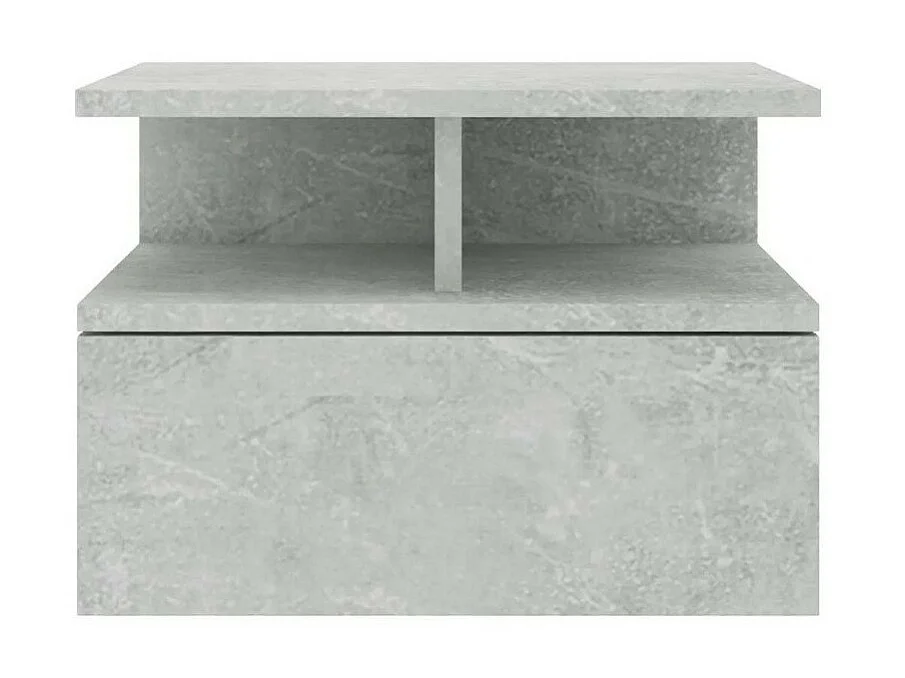 Table de chevet suspendue bois gris effet béton Nants