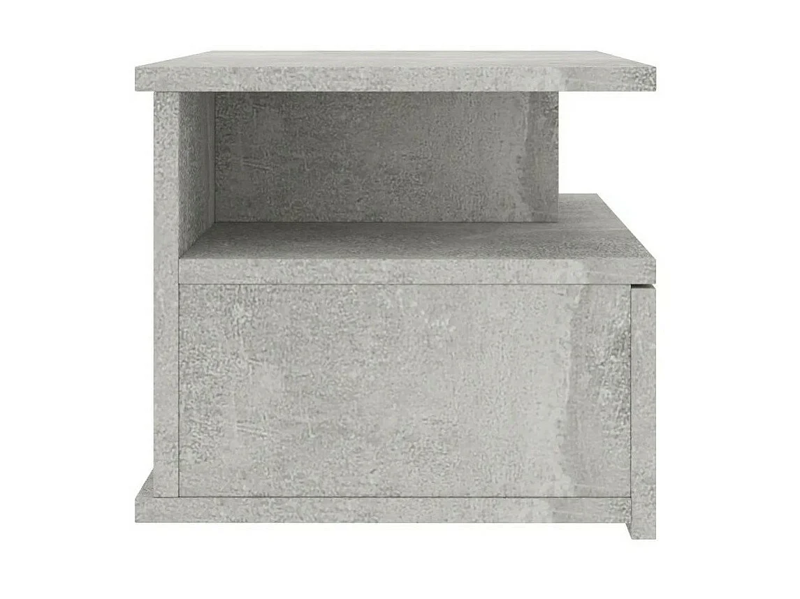 Table de chevet suspendue bois gris effet béton Nants