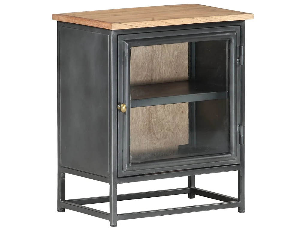 Table de chevet Gris 40x30x50 Bois d'acacia massif