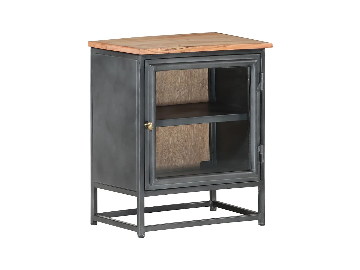 Table de chevet Gris 40x30x50 Bois d'acacia massif