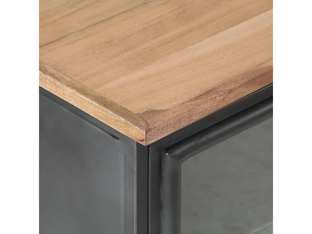 Table de chevet Gris 40x30x50 Bois d'acacia massif