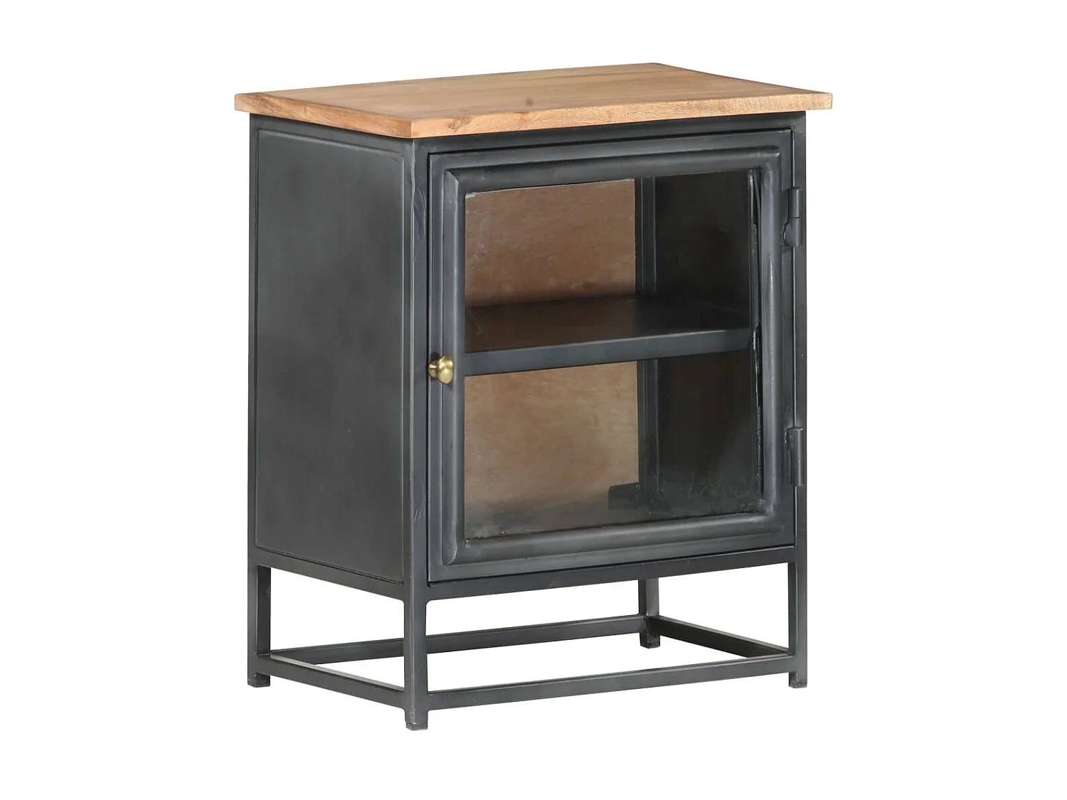 Table de chevet Gris 40x30x50 Bois d'acacia massif