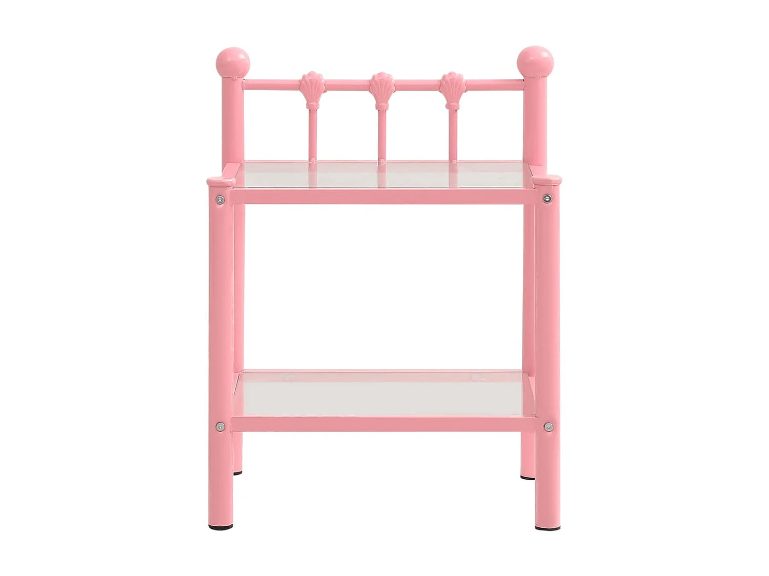 Tables de chevet 2 pcs Rose et transparent Métal et verre 2