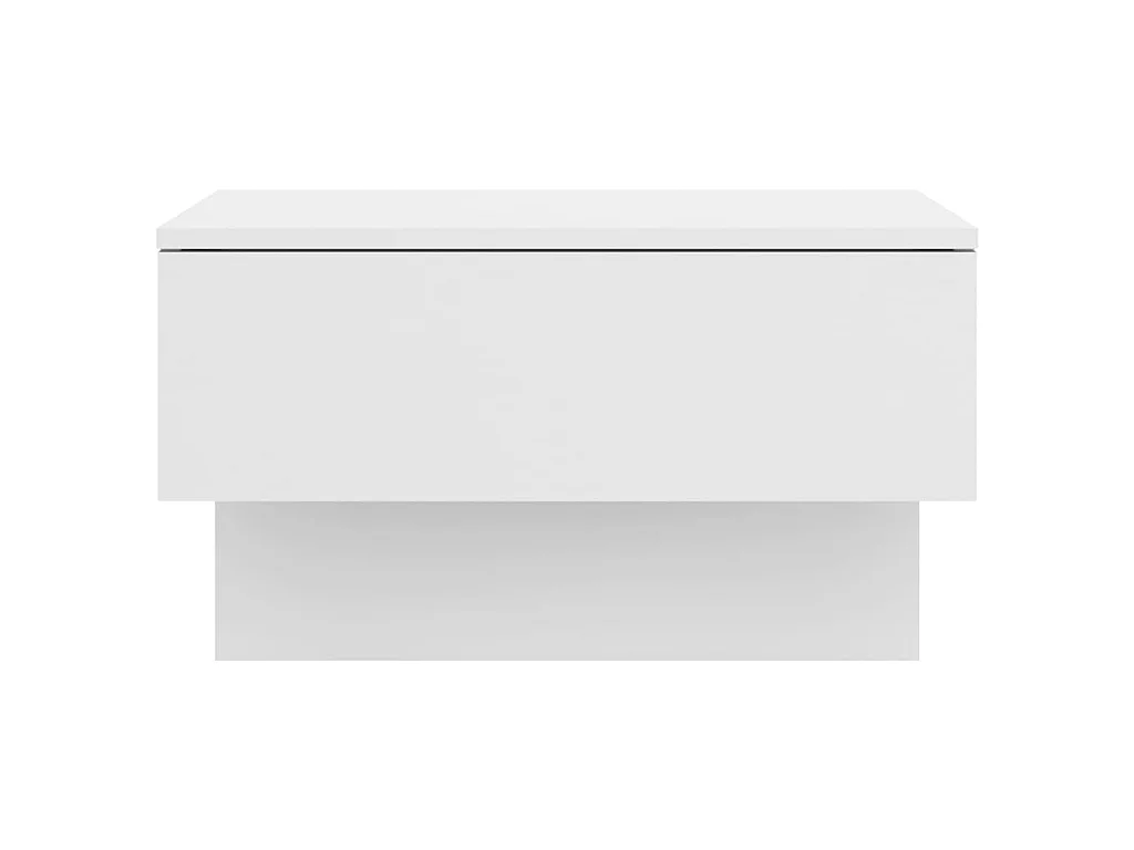 Tables de chevet murales 2 pcs Blanc brillant Bois d'ingénierie