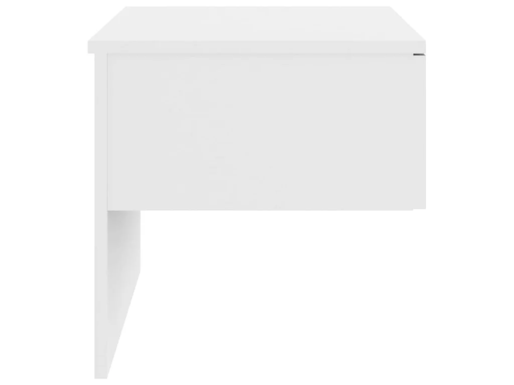 Tables de chevet murales 2 pcs Blanc brillant Bois d'ingénierie
