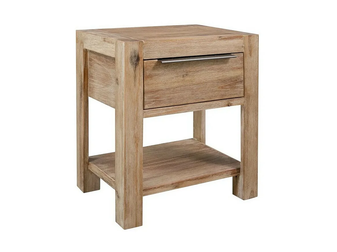 Nachtkastje met lade 40x30x48 cm massief acaciahout