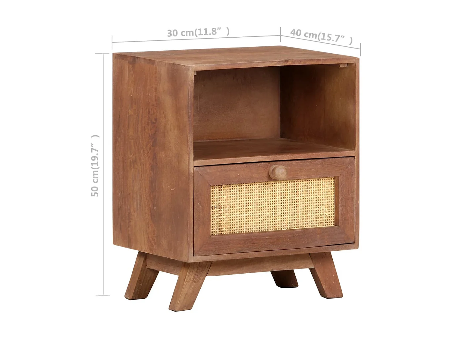 Table de chevet 40x30x50 Bois de manguier massif 5