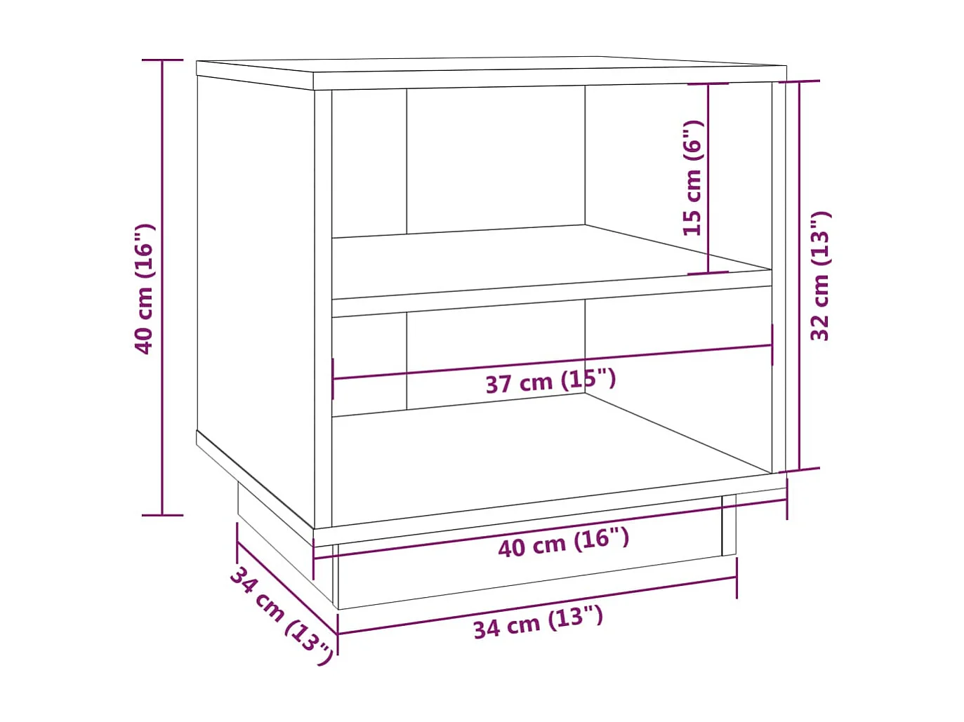 Tables de chevet 2 pcs Blanc 40x34x40 Bois de pin solide
