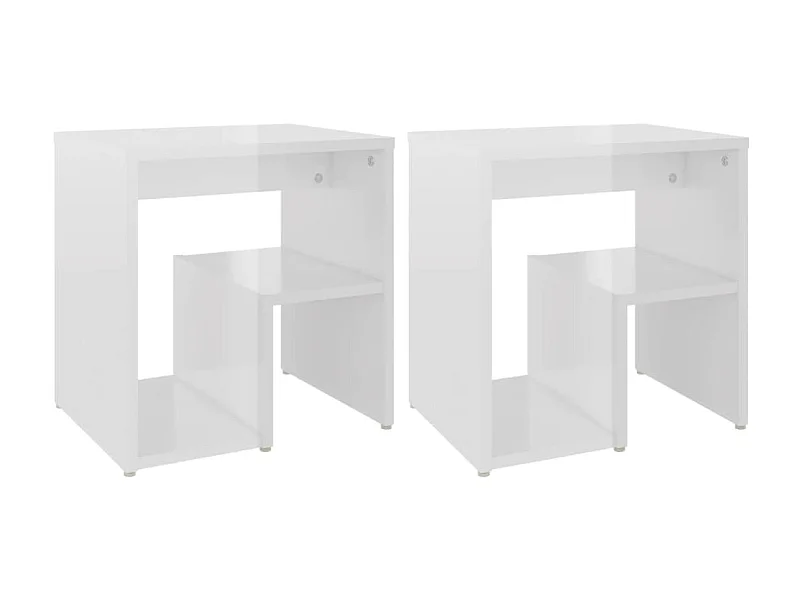 Tables de chevet 2 pcs Blanc brillant 40x30x40