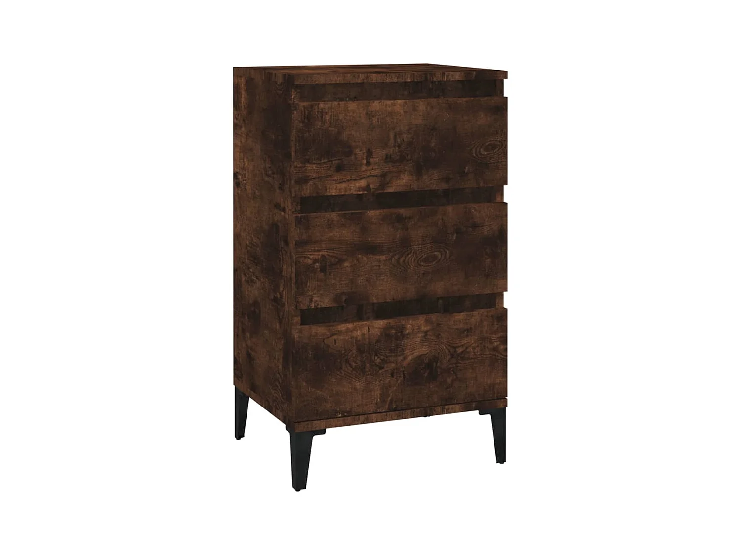 Table de chevet chêne fumé 40x35x70 bois d'ingénierie