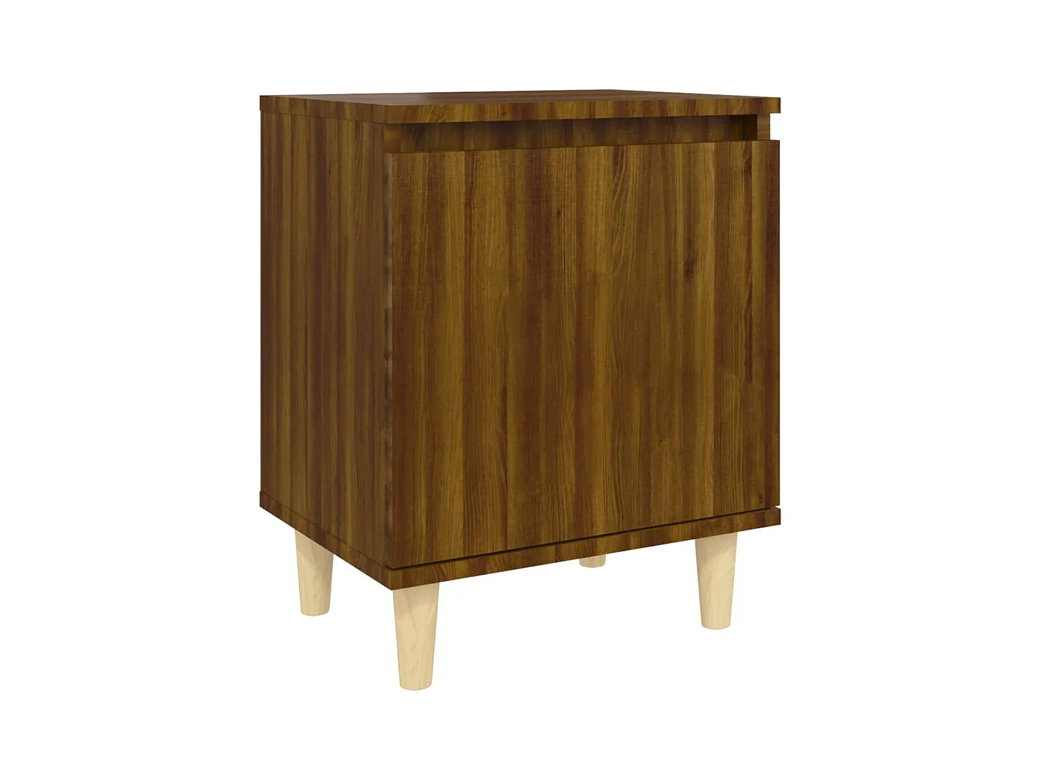 Table de chevet avec pieds en bois Chêne marron 40x30x50 2