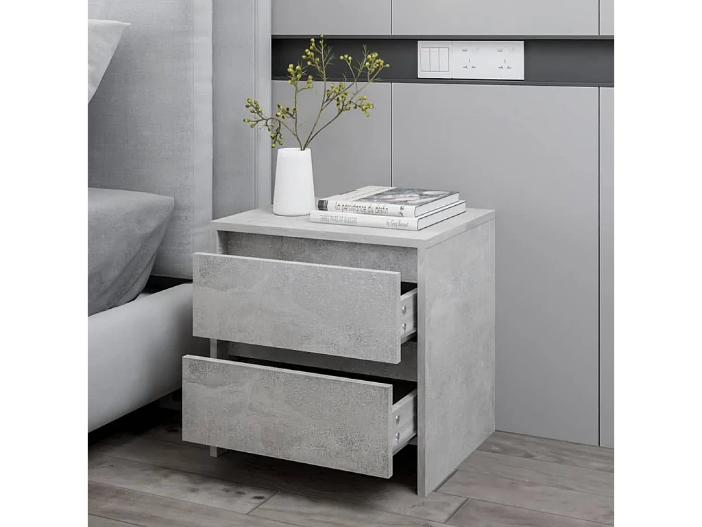 Table de chevet Gris béton 45x34,5x44,5