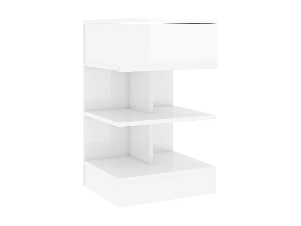 Table de chevet Blanc brillant 40x35x65