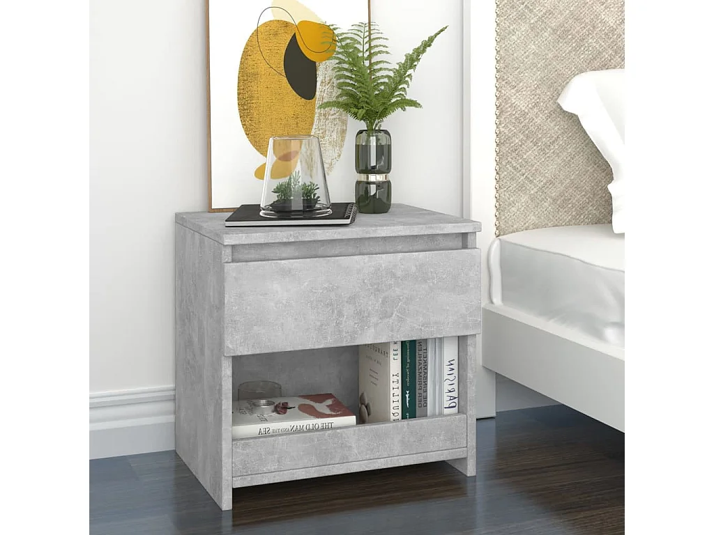 Table de chevet Gris béton 40x30x39