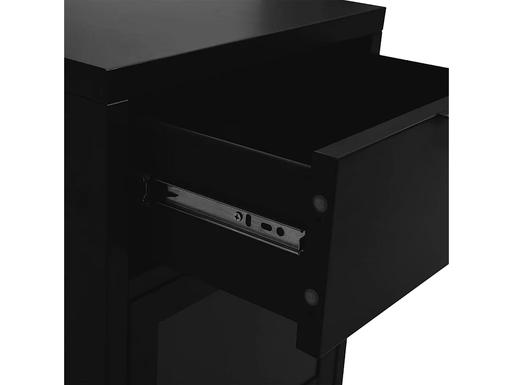 Tables de chevet 2 pcs Noir 40x30x54,5 Acier et verre