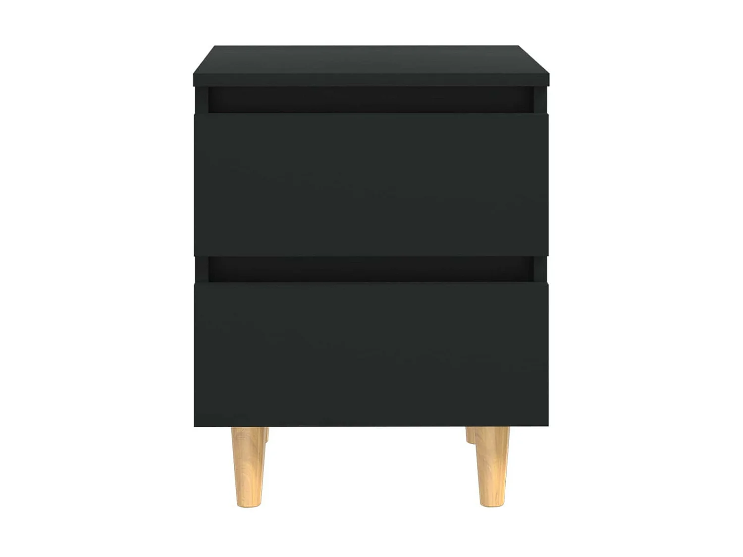 Tables de chevet avec pieds en pin 2 pcs Noir 40x35x50
