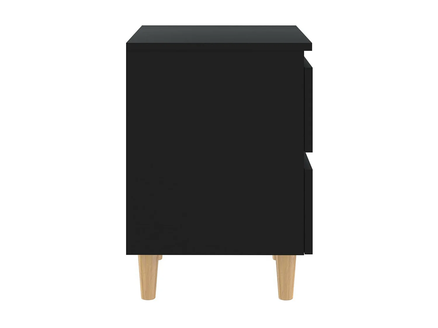 Tables de chevet avec pieds en pin 2 pcs Noir 40x35x50