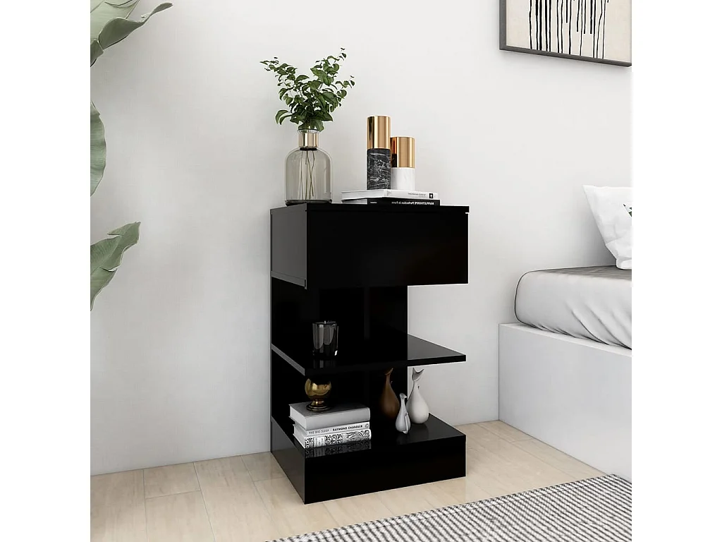 Table de chevet Noir 40x35x65