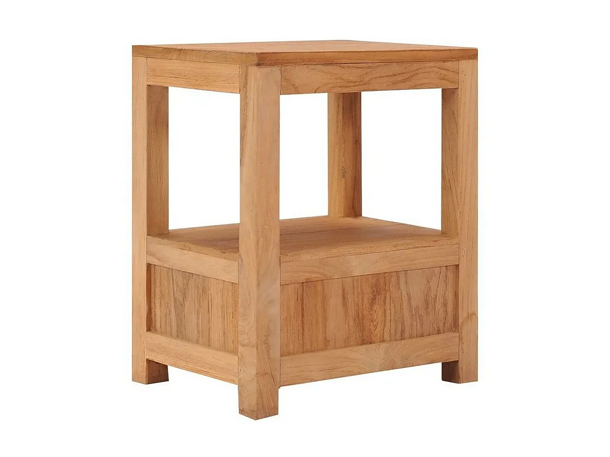 Table de chevet 1 tiroir teck massif clair Nelia