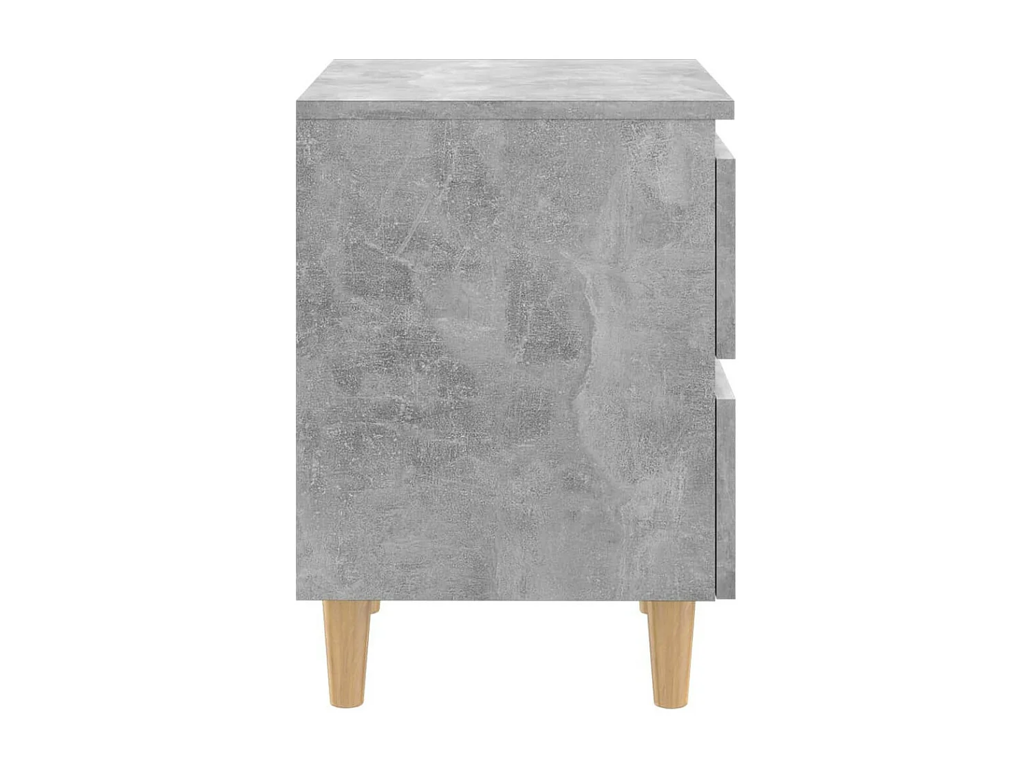 Table de chevet avec pieds en pin Gris béton 40x35x50