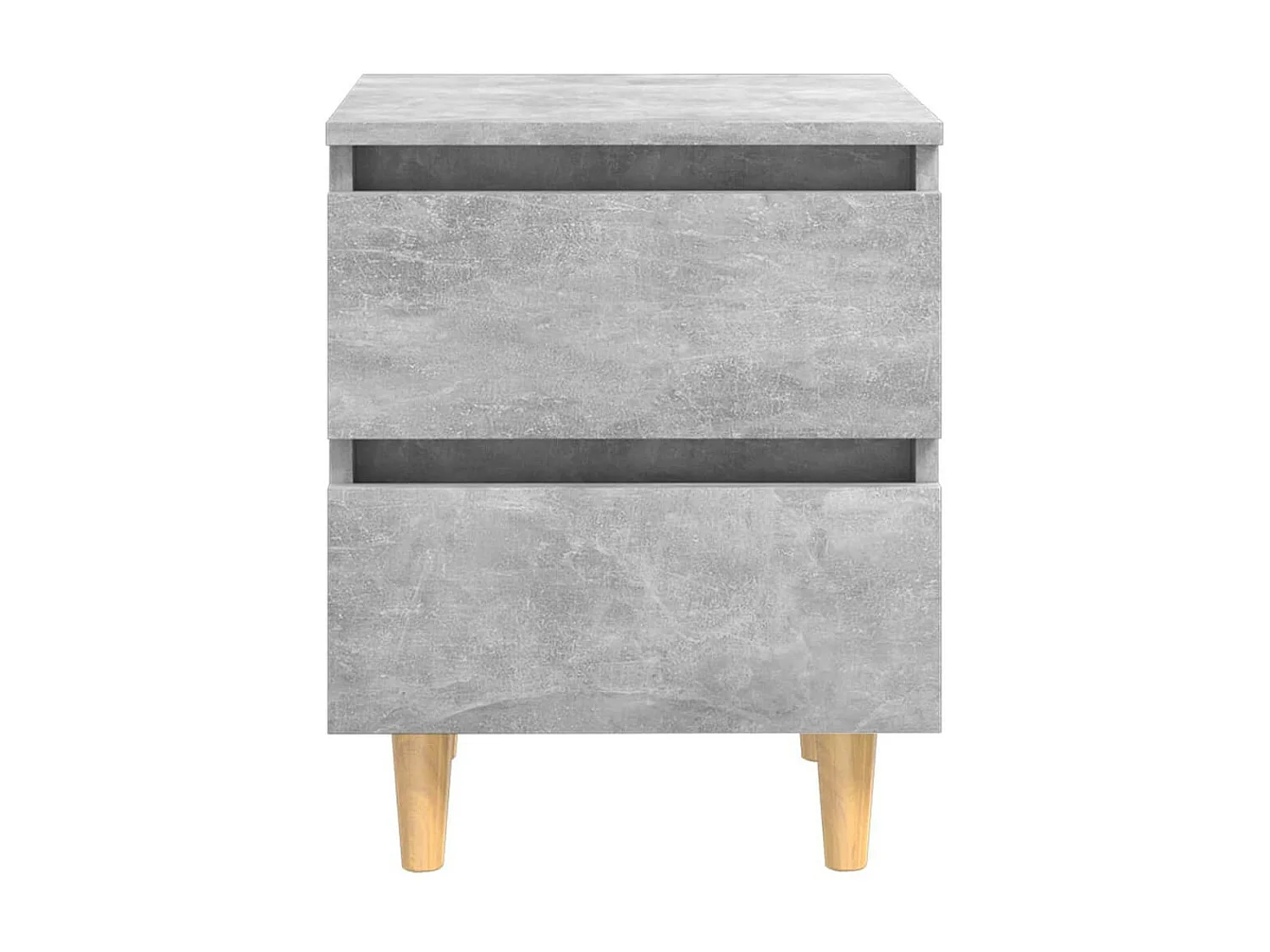 Table de chevet avec pieds en pin Gris béton 40x35x50