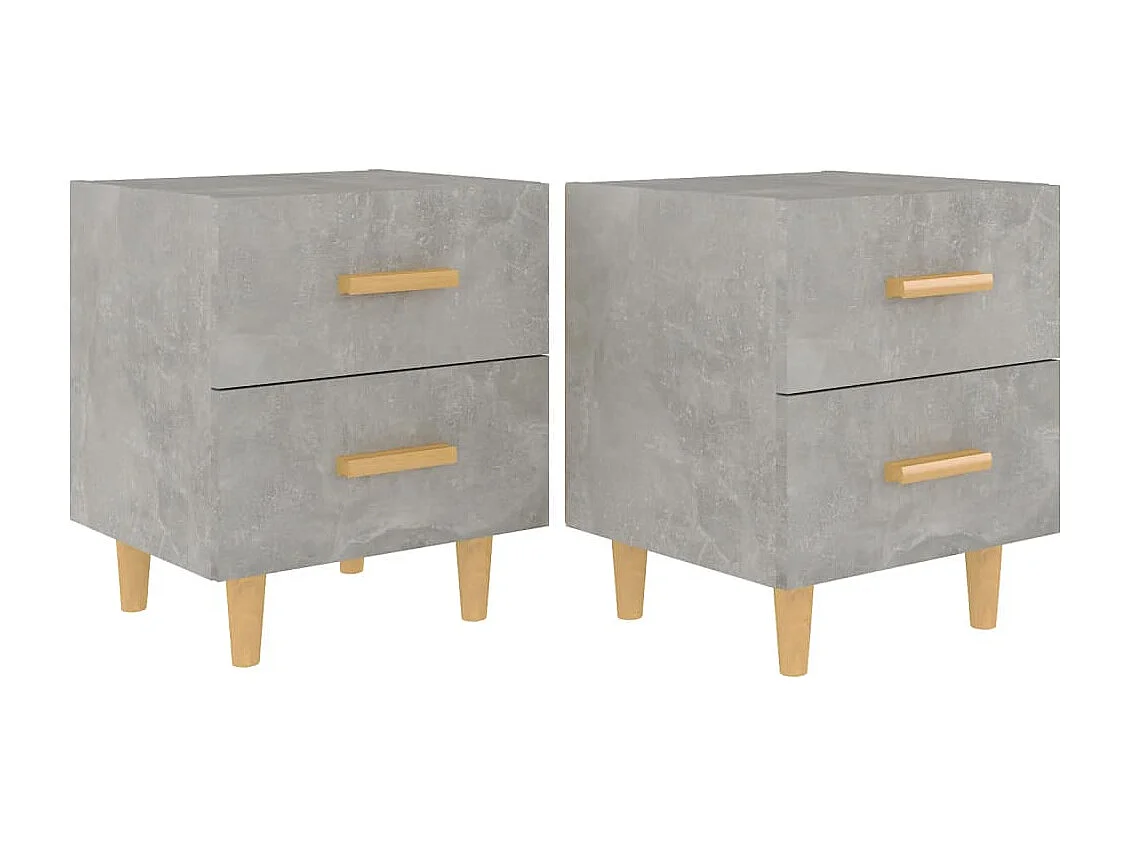 Tables de chevet 2 pcs Gris béton 40x35x47,5