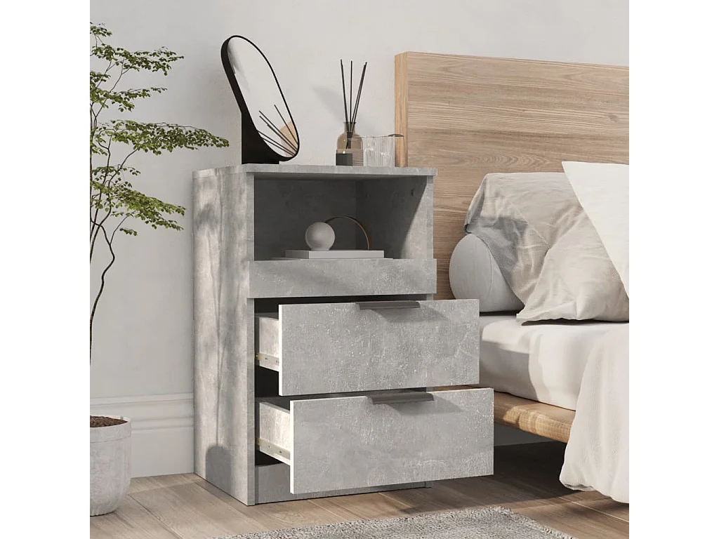 Table de chevet Gris béton Bois d'ingénierie