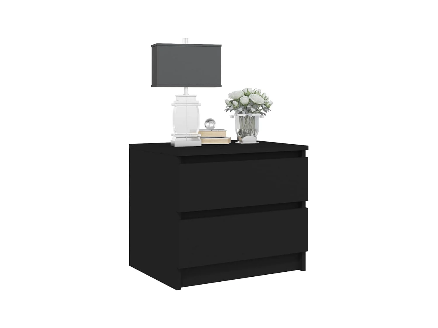 Nachtkastjes 2 st 50x39x43,5 cm spaanplaat zwart