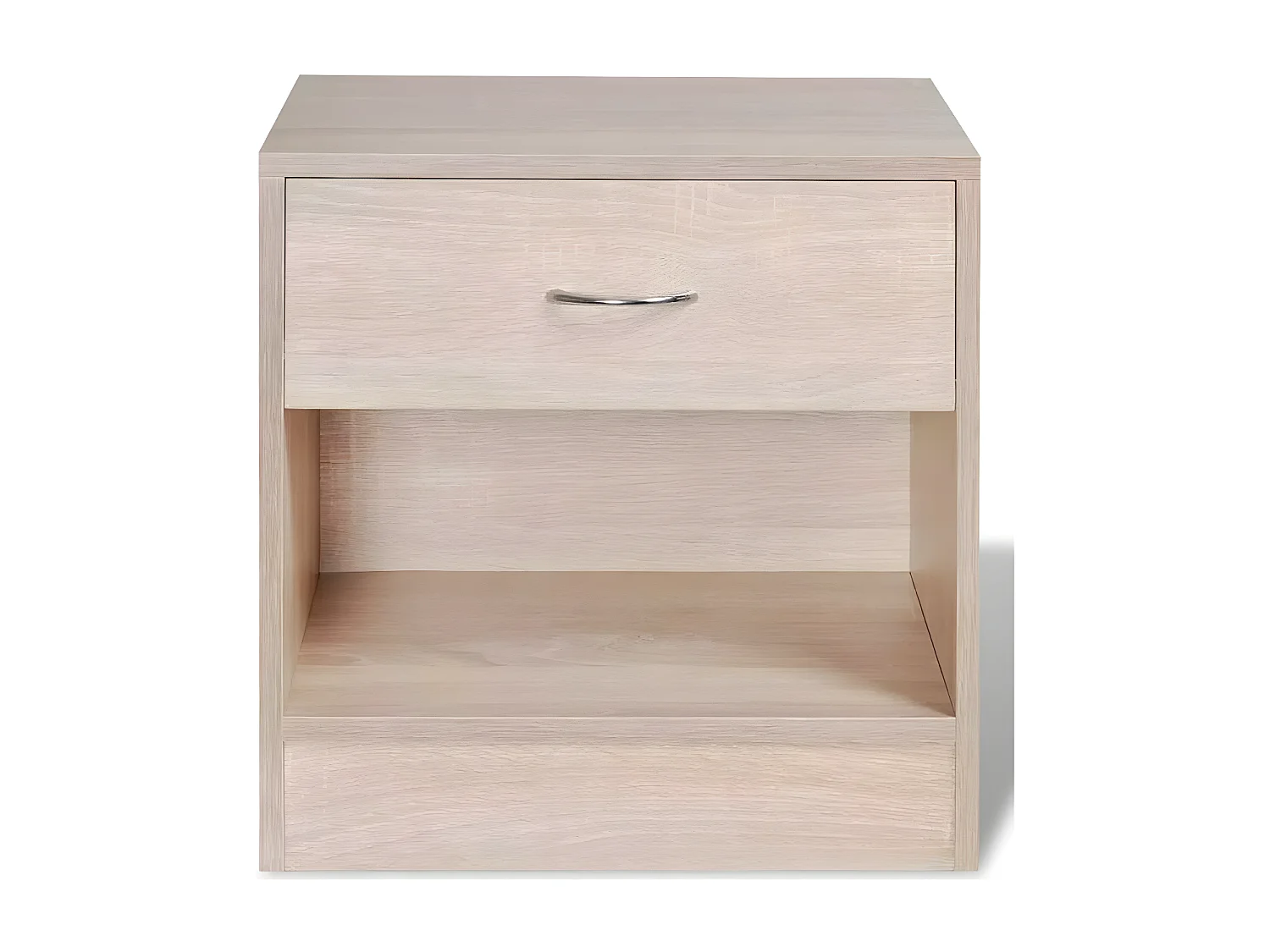 Table de chevet 1 tiroir 1 niche bois clair Chickie - Lot de 2