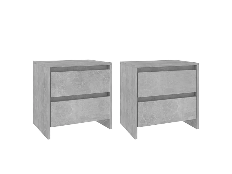 Tables de chevet 2 pcs Gris béton 45x34,5x44,5