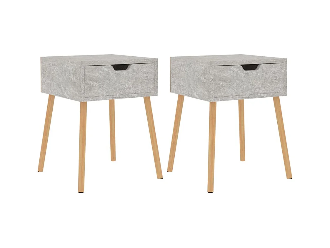 Tables de chevet 2 pcs Gris béton 40x40x56