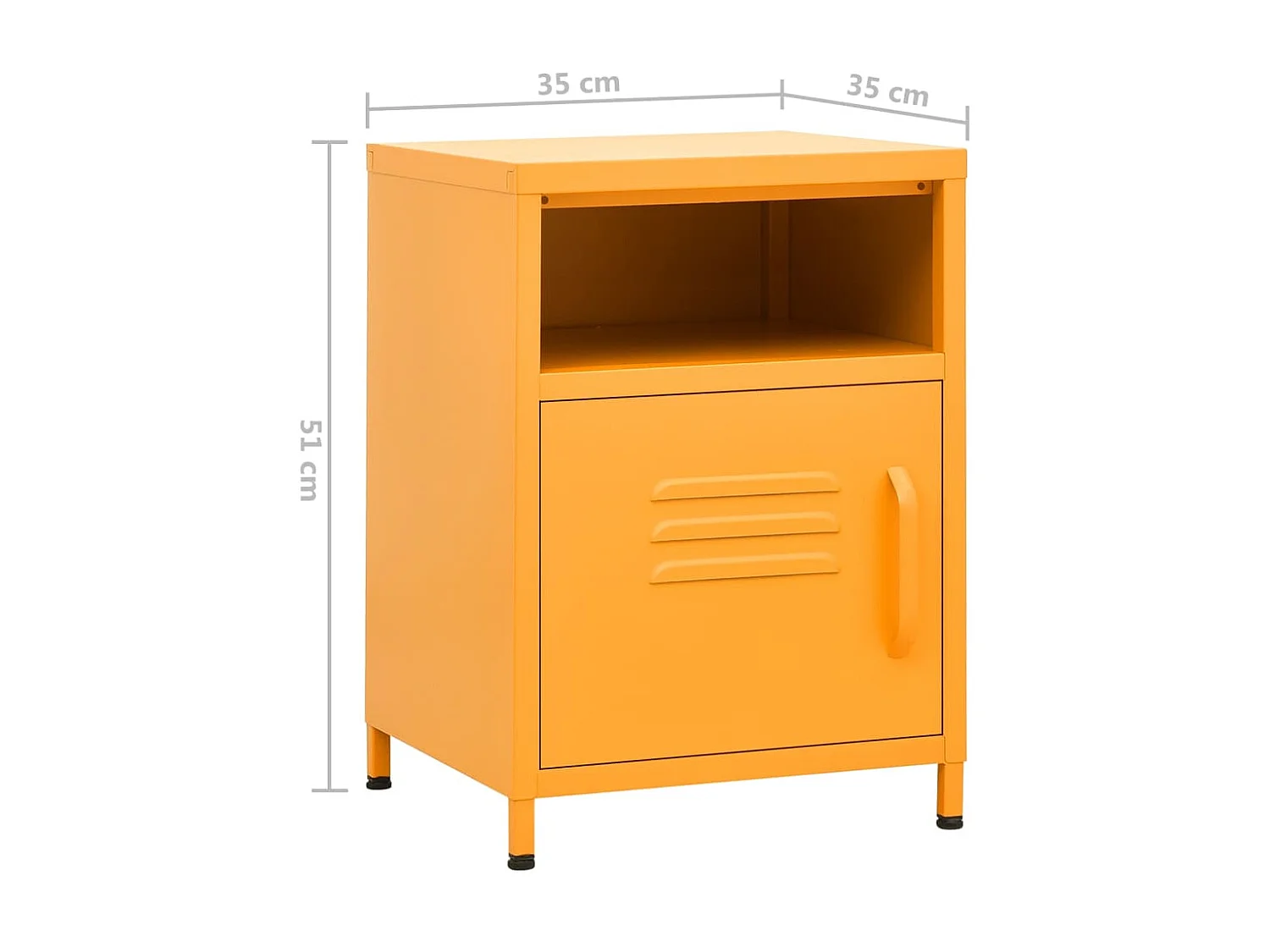 Tables de chevet 2 pcs Jaune moutarde 35x35x51 Acier