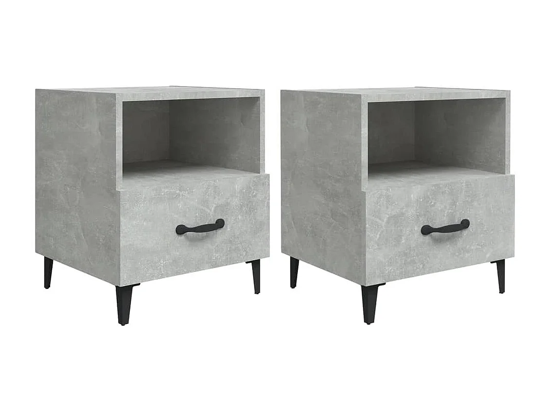 Tables de chevet 2 pcs Gris béton Bois d'ingénierie