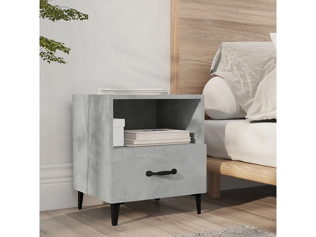 Tables de chevet 2 pcs Gris béton Bois d'ingénierie