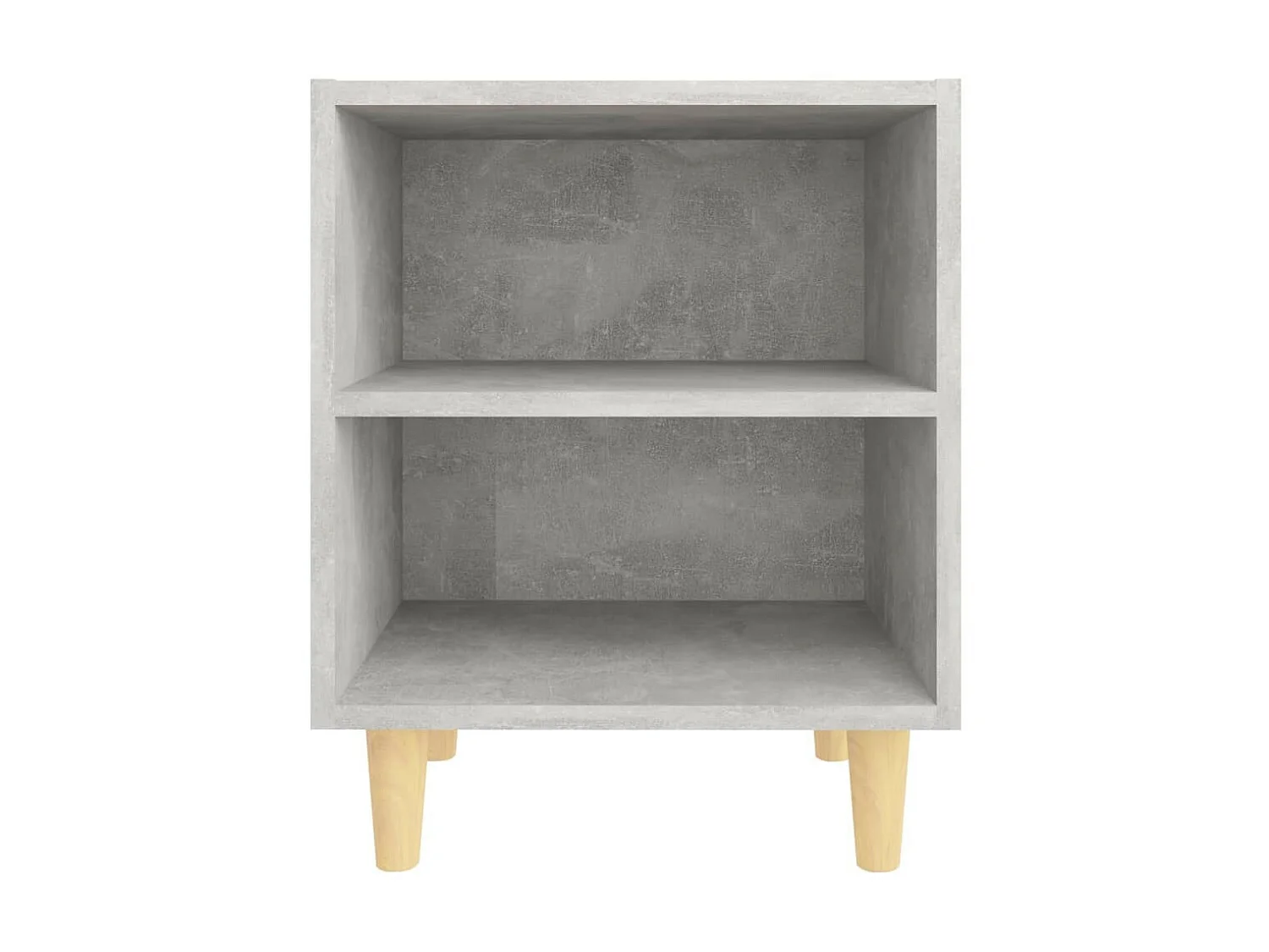 Table de chevet avec pieds en bois Gris béton 40x30x50 2