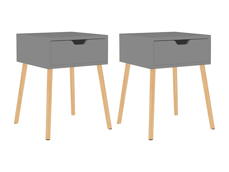 Tables de chevet 2 pcs Gris 40x40x56