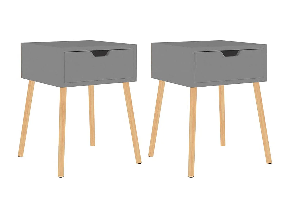 Tables de chevet 2 pcs Gris 40x40x56