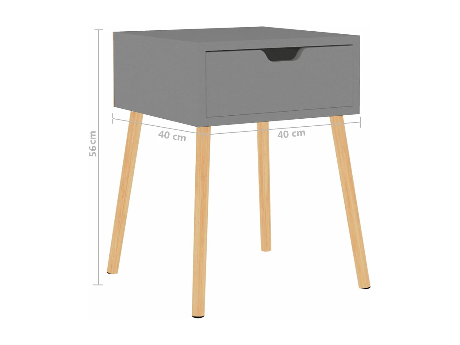 Tables de chevet 2 pcs Gris 40x40x56