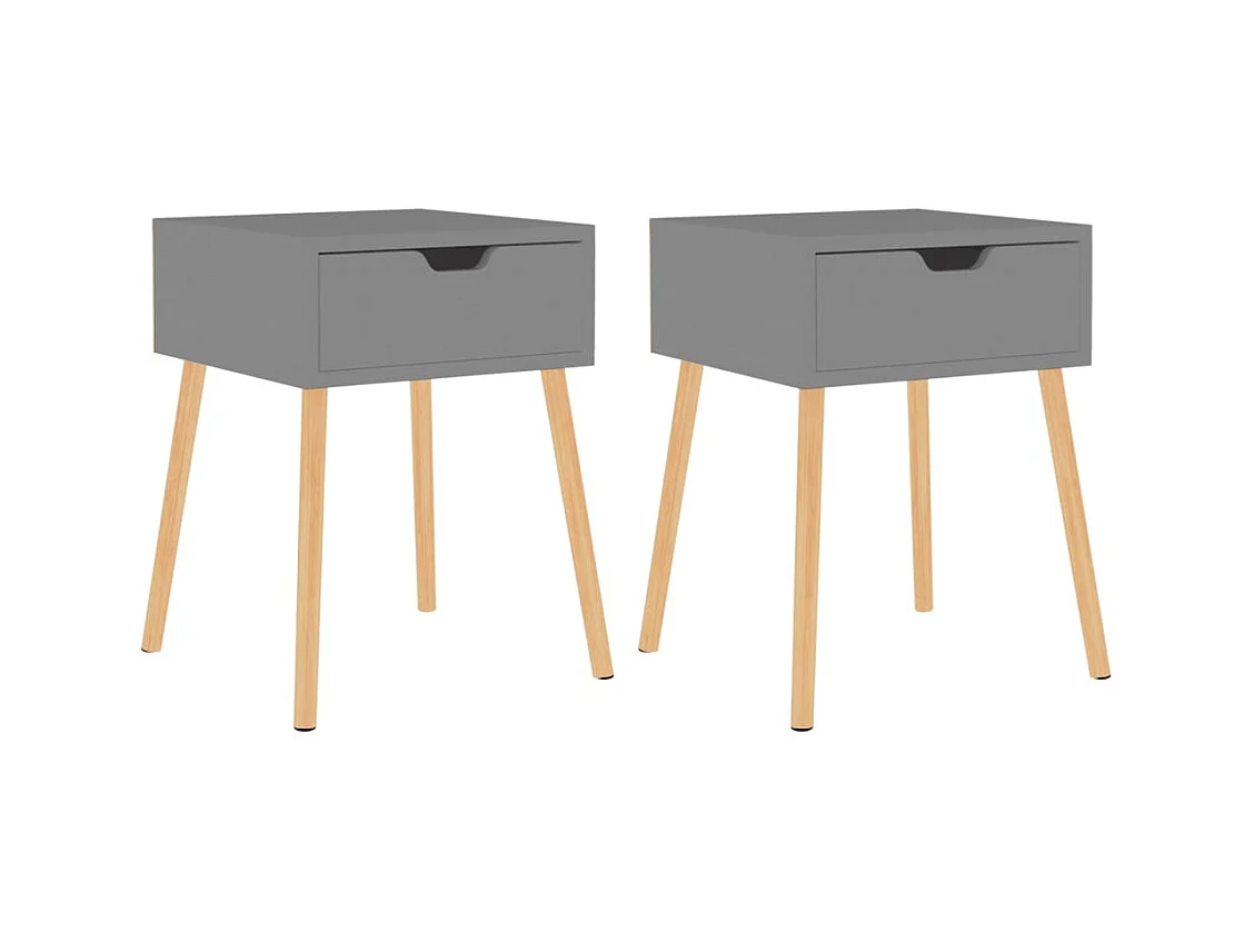 Tables de chevet 2 pcs Gris 40x40x56